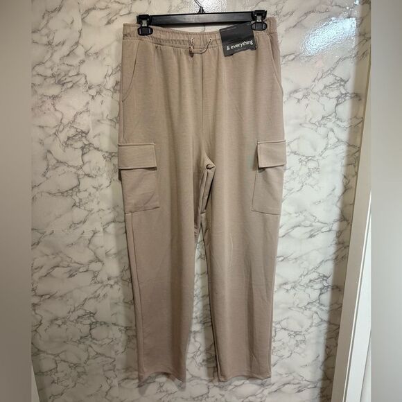 NEW Men’s Modal Cargo Jogger Pants - Tan Size L - Picture 1 of 5